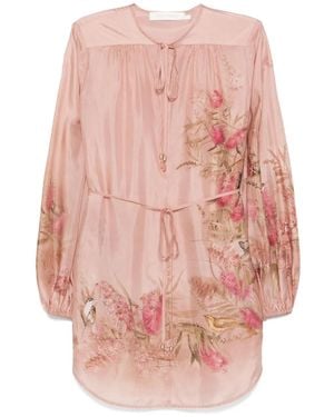 Zimmermann Bluse mit Blumen-Print - Pink