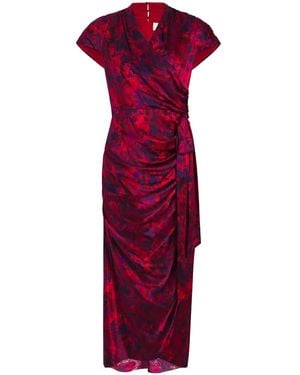 Cinq À Sept Gail Floral-Print Silk Dress - Red