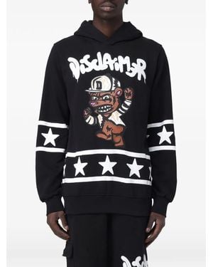DISCLAIMER Hooded Stars Graphic Sweatshirt - Black
