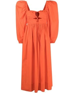 Ulla Johnson Robe Alessa À Manches Bouffantes - Orange