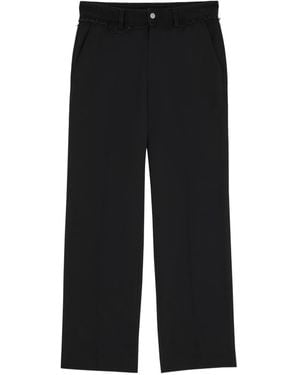 MM6 by Maison Margiela Frayed-Waistband Trousers - Black