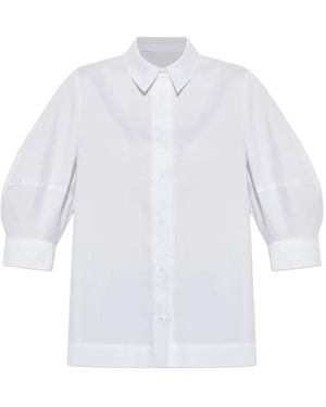 Munthe Nust Embroidered Puff-Sleeve Shirt - White
