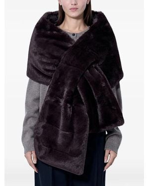 Max Mara Plush Wrap-Around Scarf - Black