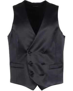 Luigi Bianchi Gilet Met Dubbele Rij Knopen - Zwart