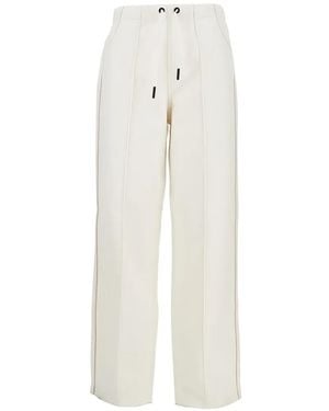 Moncler Pantaloni Dritti Con Coulisse - Bianco