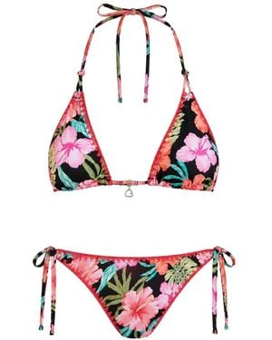 Banana Moon Bikini Triangles À Fleurs - White