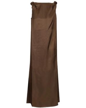 Loulou de Saison Moun Knotted Draped Dress - Brown