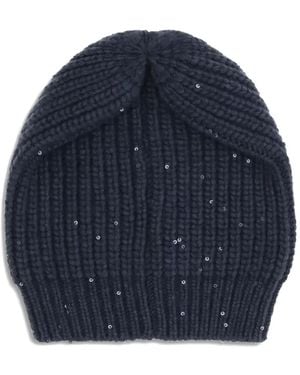 Brunello Cucinelli Chunky Knit Beanie - Blau