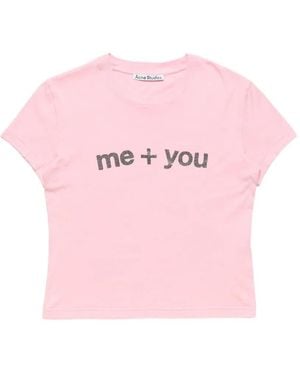 Acne Studios Camiseta Ajustada Con Gráfico - Rosa