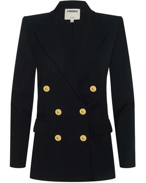 L'Agence Double-Breasted Oversized Blazer - Black