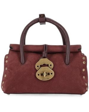 Zanellato Dotta Jones Nabuk Tote Bag - Purple