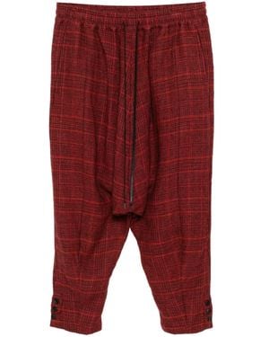 The Viridi-anne Checked Drop-Crotch Pants - Red