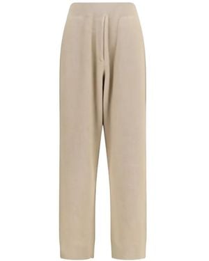 Brunello Cucinelli Ribbed-Knit Cashmere Trousers - Natural