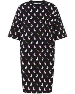 Love Moschino Heavyweight Printed Cotton Dress - Black