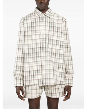 BRYAN JIMENE`Z Check-Pattern Shirt - White