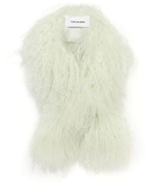 Yves Salomon Lambwool Scarf - White