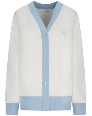 HOUSE OF GRAVITY Cardigan Club À Bordures Contrastantes - Blue