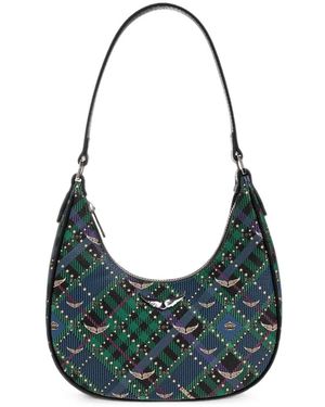 Zadig & Voltaire Tartan Logo-Plaque Shoulder Bag - Blue