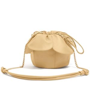 Bimba Y Lola Petal-Detail Drawstring Shoulder Bag - Natural