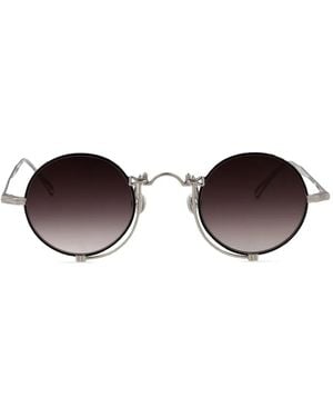 Matsuda Metallic Round-Frame Sunglasses - Brown