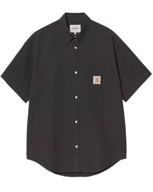 Carhartt Textured Logo-Patch Shirt - Black