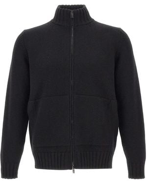 FILIPPO DE LAURENTIIS Zip-Up Merino-Wool Cardigan - Blue