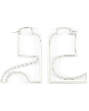 Courreges Geometric Ac Earrings - White