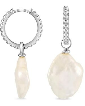 Dower & Hall Keshi Pearl Hoop Earrings - White