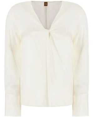 HUGO Twist-Front Blouse - White