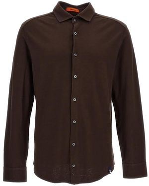 Drumohr Long-Sleeve Button-Up Shirt - Brown