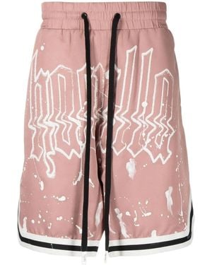 Haculla Paint Splatter Basketball Shorts - Pink