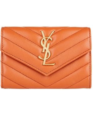 Saint Laurent Mini Envelope Wallet - Orange