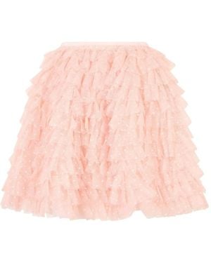 RED Valentino Ruffled Polka-Dot Skirt - Pink
