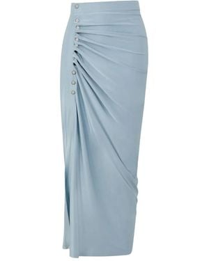 Rabanne Button-detailed draped skirt - Azul