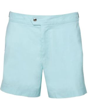 Tom Ford Side-Buckle Swim Shorts - Blue