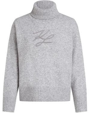 KARL LAGERFELD Jersey Con Cuello Alto - Gris