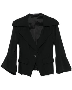 Rundholz Bell-Sleeve Peak-Lapel Jacket - Black