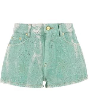 Ganni Two-tone Denim Shorts - グリーン