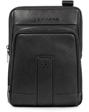 Piquadro Logo-Plaque Leather Backpack - Black