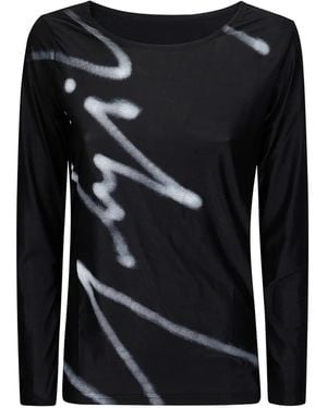 Yohji Yamamoto Graffiti-Print Long-Sleeve T-Shirt - Black