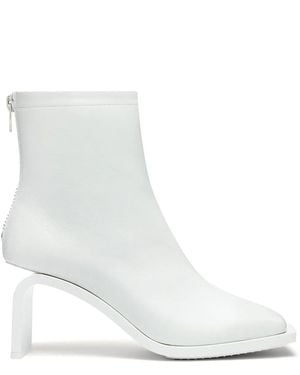 Courreges Stream Leather Ankle Boots - White