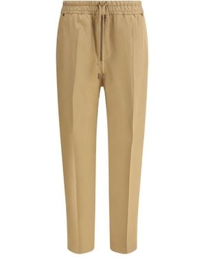 True Royal Drawstring-Zip Pants - Natural