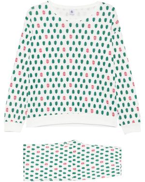 Petit Bateau Pyjama Met Print - Wit