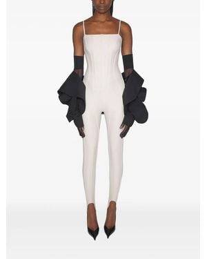 Mugler Corset-Detail Jumpsuit - White