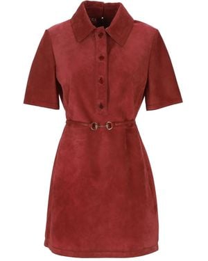 Gucci Belted Mini Dress - Red