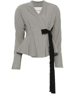 Alberta Ferretti Chaqueta Cruzada A Cuadros Príncipe De Gales - Gris