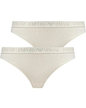 ARMANI EXCHANGE Logo-Waistband Briefs (Set Of Two) - White