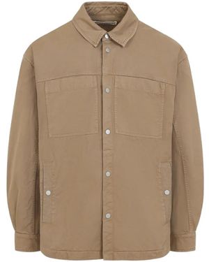 Mordecai Flap Pocket Stripe Back Shirt - Natural