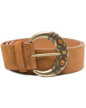 Ba&sh Brody Suede Buckle Belt - Brown