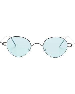 Lindberg 8224 Titanium Oval-Frame Sunglasses - Blue